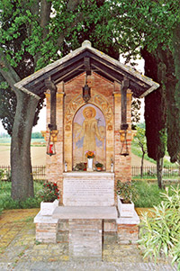 Edicola di Piandarca (Bevagna), il luogo dove San Francesco d'Assisi predicò agli uccelli. Perugia, Umbria