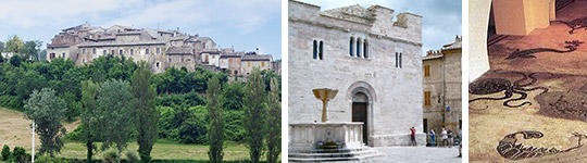 Bevagna: panorama, la piazza, le terme romane - Pro Loco Cantalupo Castelbuono Perugia Umbria