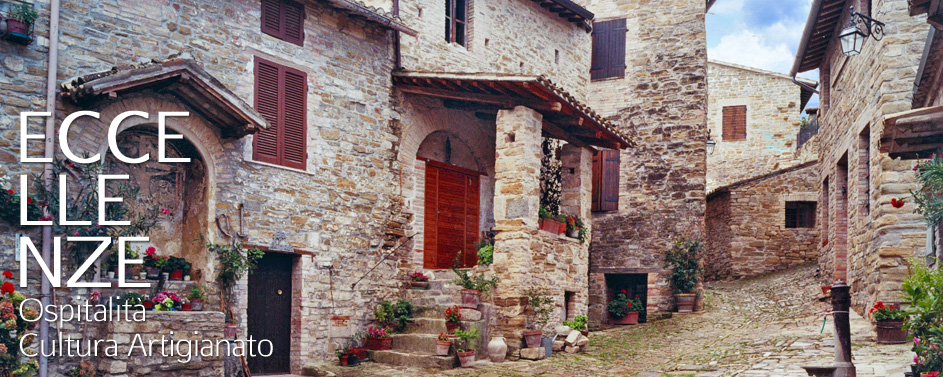 Caratteristico scorcio del centro medioevale di Castelbuono di Bevagna (Perugia)